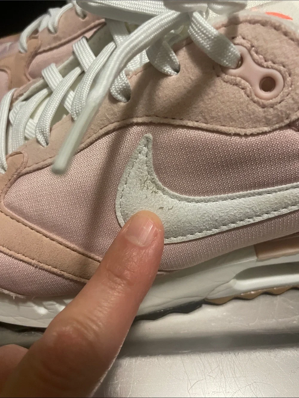 Nike Women's Pink and White Air Max Style Sneakers